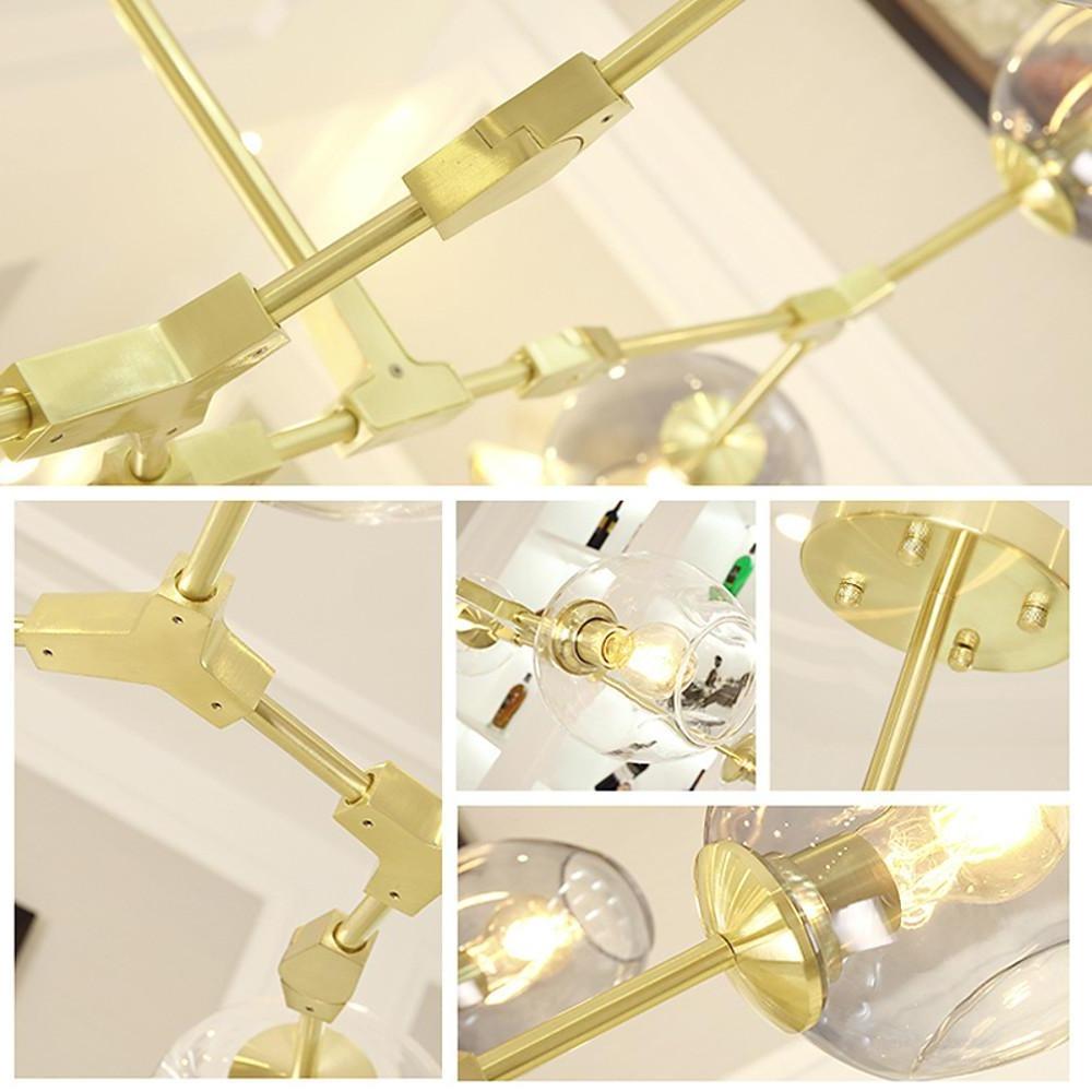 Sputnik Industrial Glass Chandelier with Customizable Shades