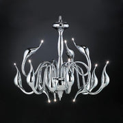 24" Modern Crystal Chandelier Chrome Finish Candle Style Lighting
