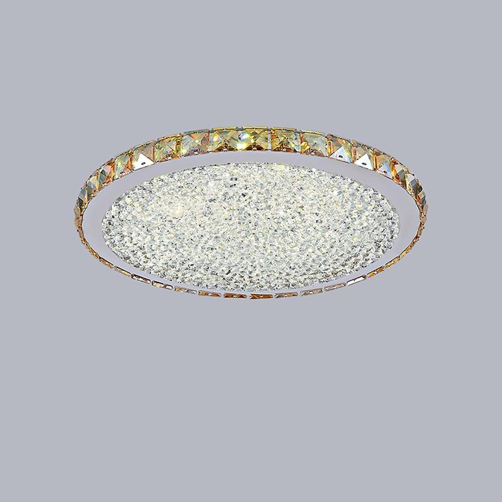 16" Crystal Round Flush Mount Ceiling Light - Antique Metal LED