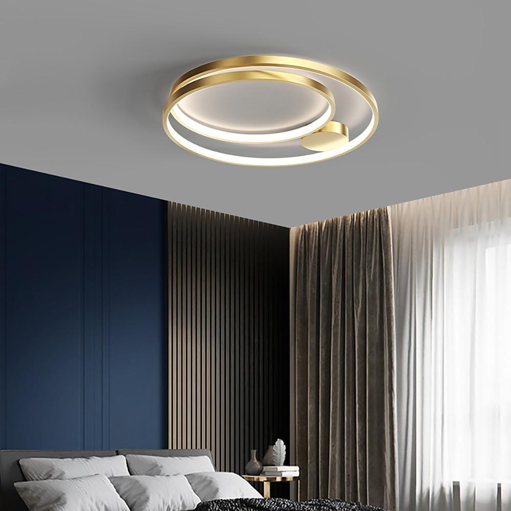 Modern Circular Black LED Flush Mount Ceiling Light
