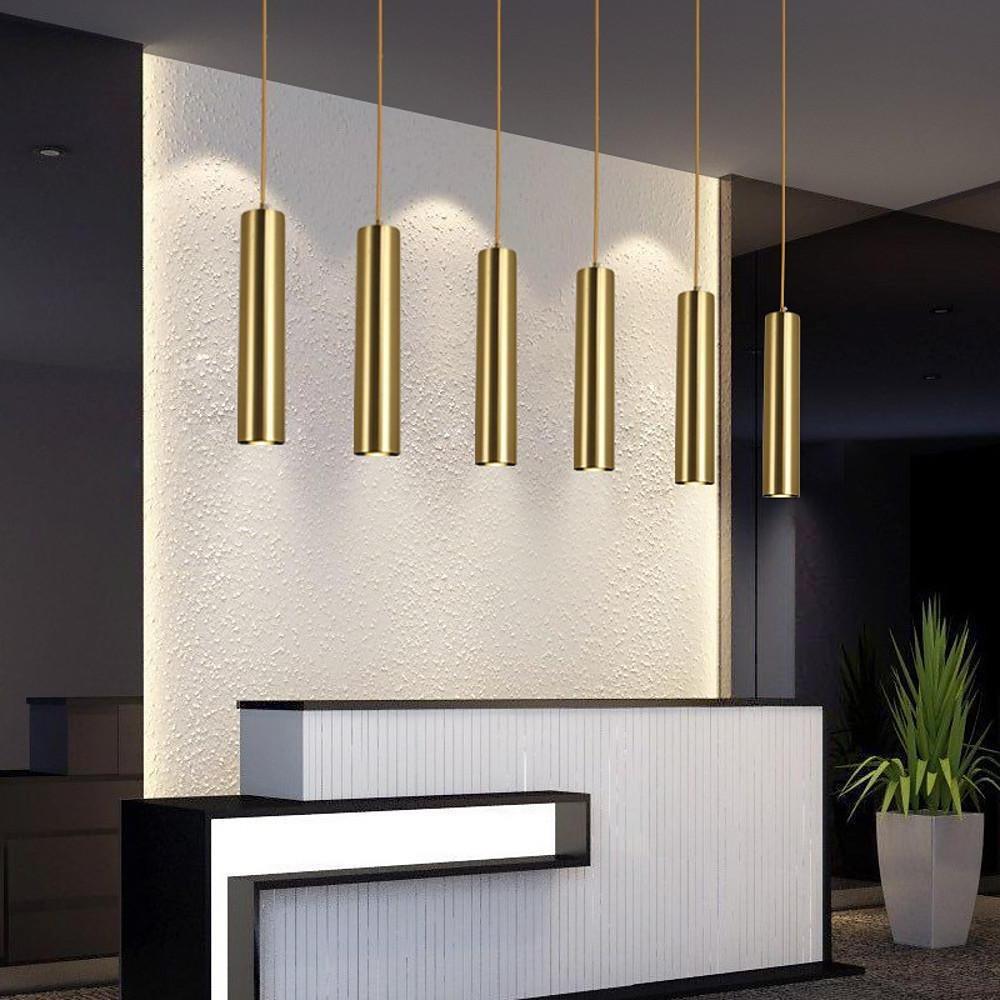 Linear Metal Pendant Light Industrial Kitchen Island Lighting