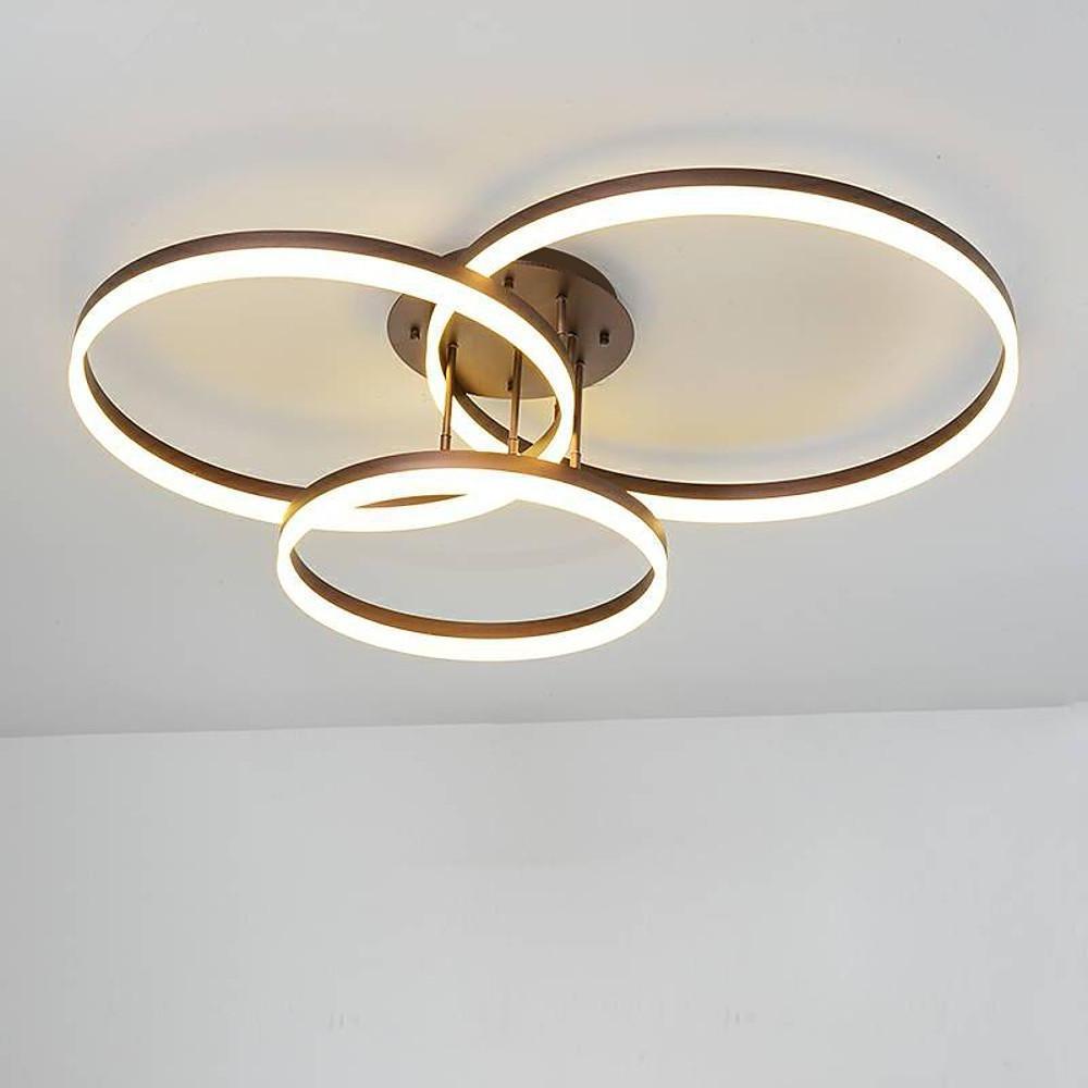 Modern Three-Ring LED Flush Mount Ceiling Light - Metal & Acrylic