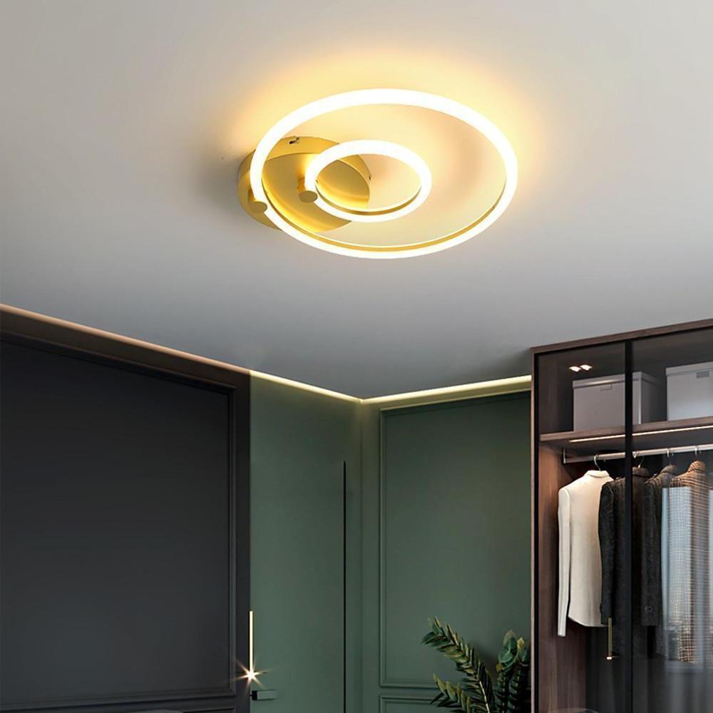 Modern Circular Ring LED Flush Mount Ceiling Light with Remote