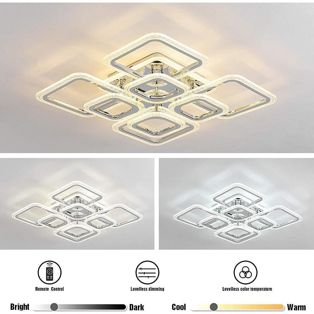 Modern Square Flush Mount LED Ceiling Light – Acrylic & Metal
