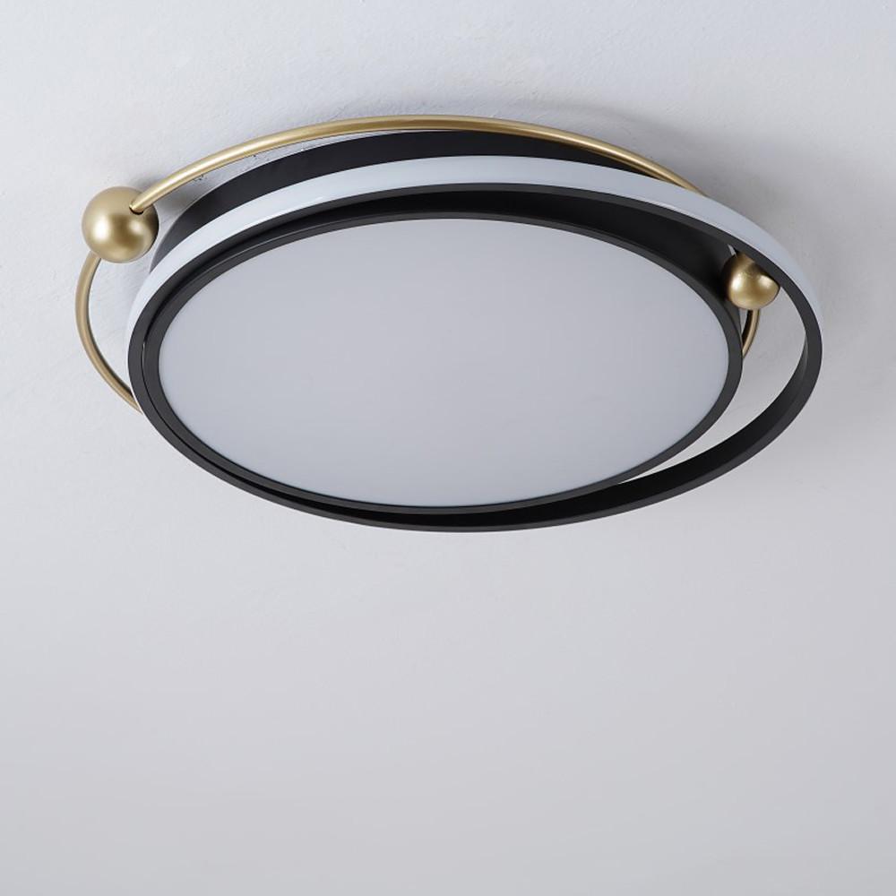 Geometric Circles LED Flush Mount Ceiling Light Black Nordic