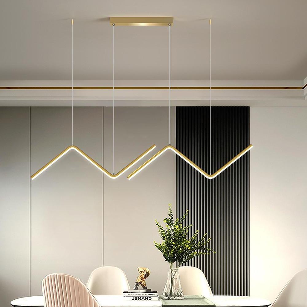 Modern Wave Pendant Light - 2-Light LED Dimmable Aluminum Fixture