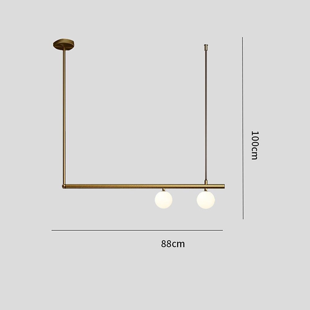 Linear Globe Pendant Light – Copper & Glass Modern Dining Lighting