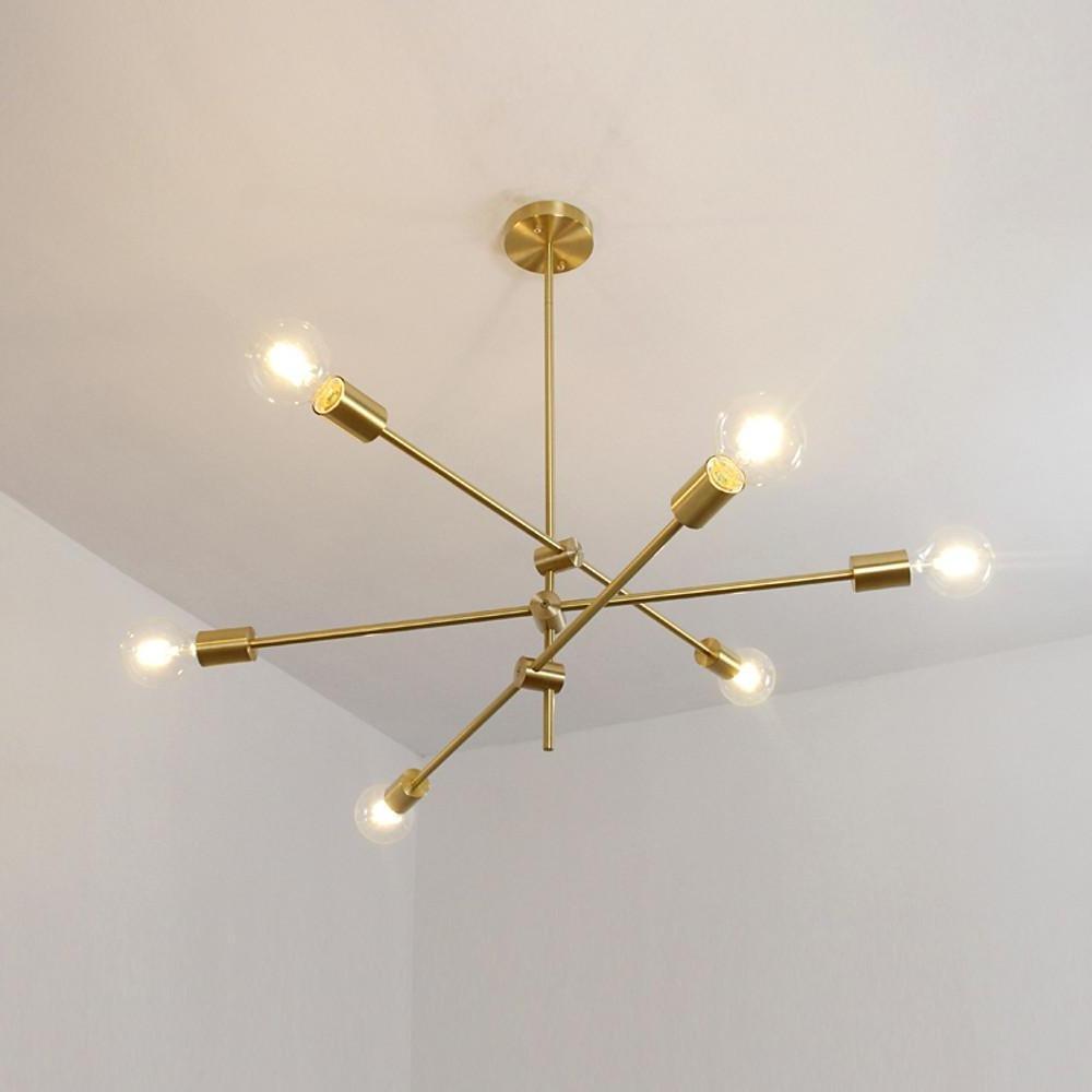 Modern Sputnik Chandelier 6-Light Metal Pendant