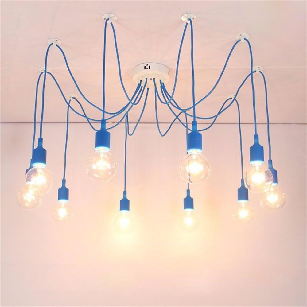 10-Light Adjustable Spider Pendant Light Industrial Metal Chandelier