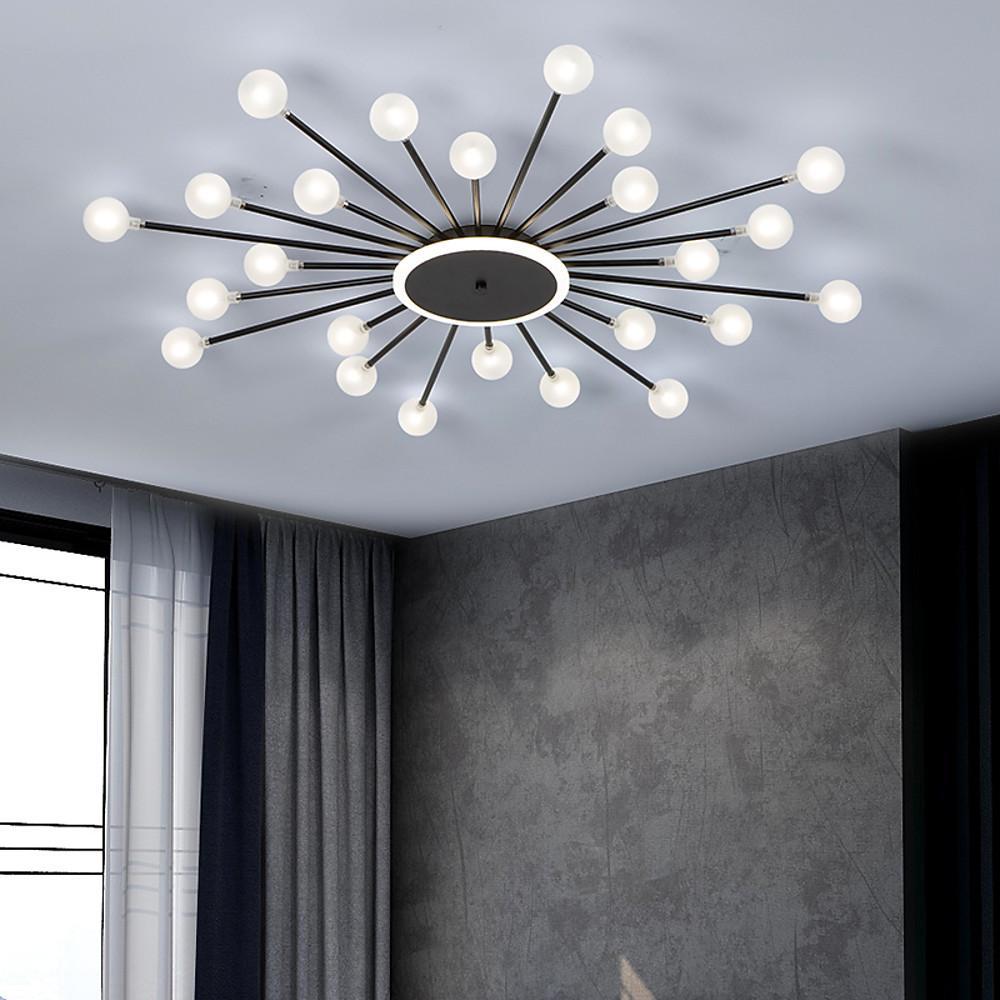24-Light Glass Metal Nordic Pendant Chandelier - Branch Design