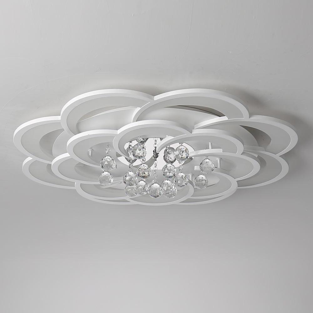 Floral Crystal Acrylic LED Flush Mount Ceiling Light - 31 Inch