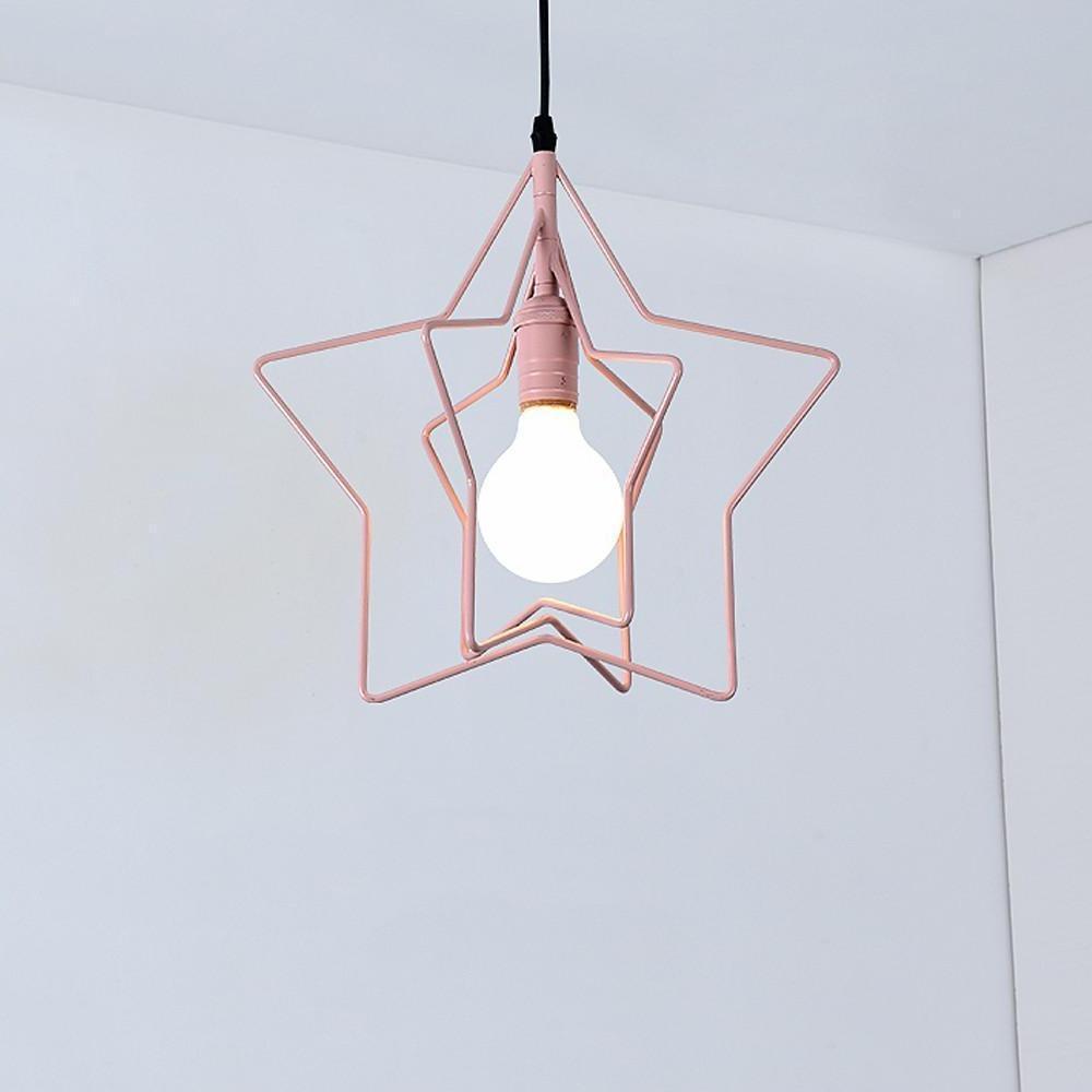 Modern Star Shaped Metal Pendant Light with Adjustable Cord