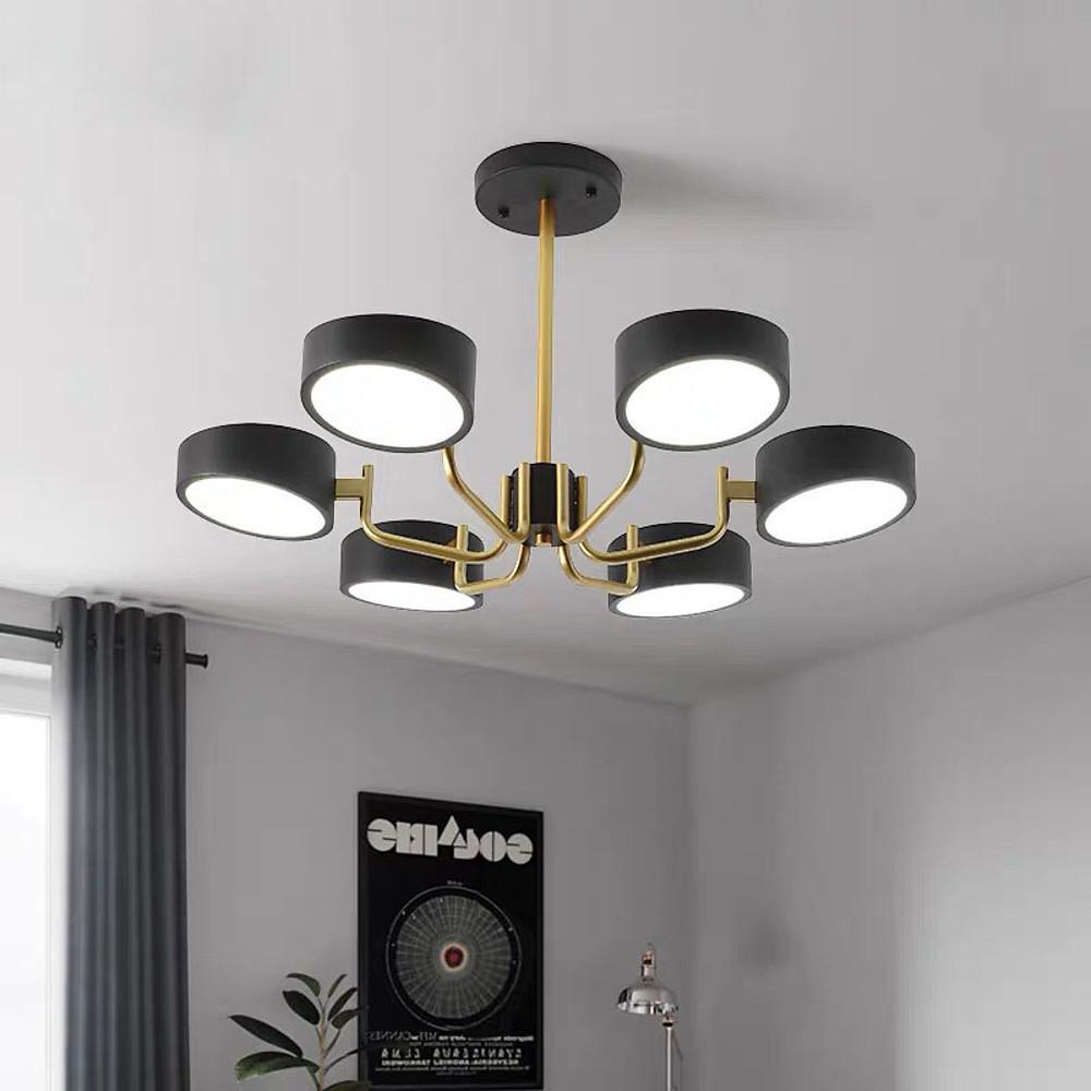 6-Light Modern LED Flush Mount Ceiling Light – Metal & Acrylic
