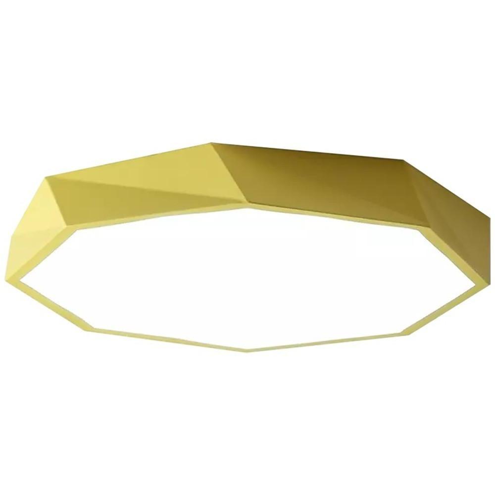 Modern Geometric LED Flush Mount Ceiling Light with Remote Control