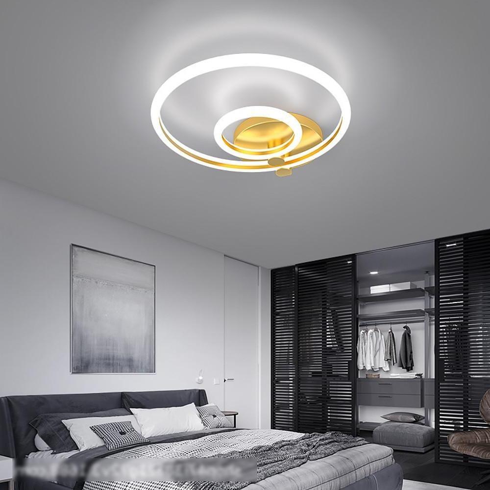 Modern Circular Ring LED Flush Mount Ceiling Light with Remote
