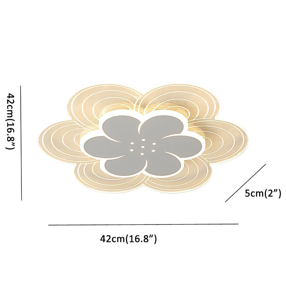 Modern Flower Flush Mount LED Ceiling Light - White Acrylic