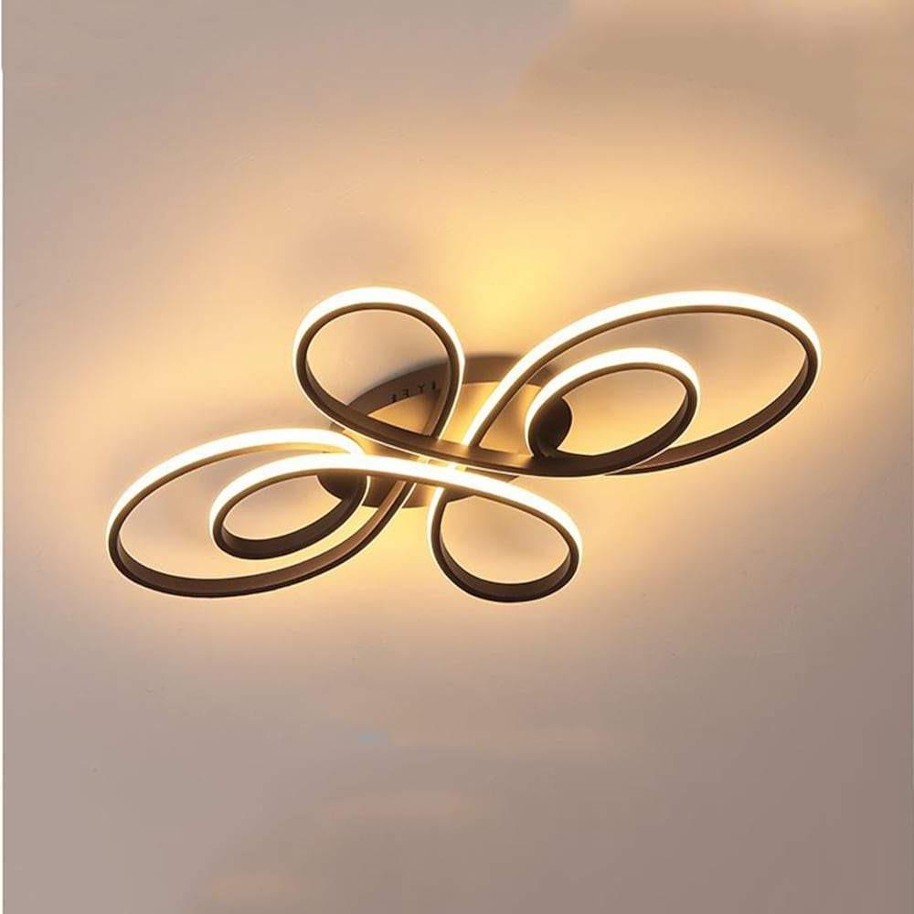 Curved Dimmable LED Flush Mount Ceiling Light – Modern Aluminum