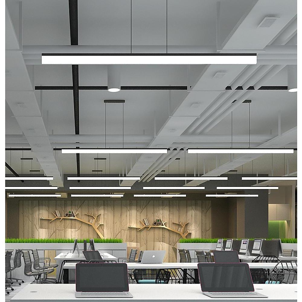 Modern Linear Aluminum Pendant Light with Acrylic Shade