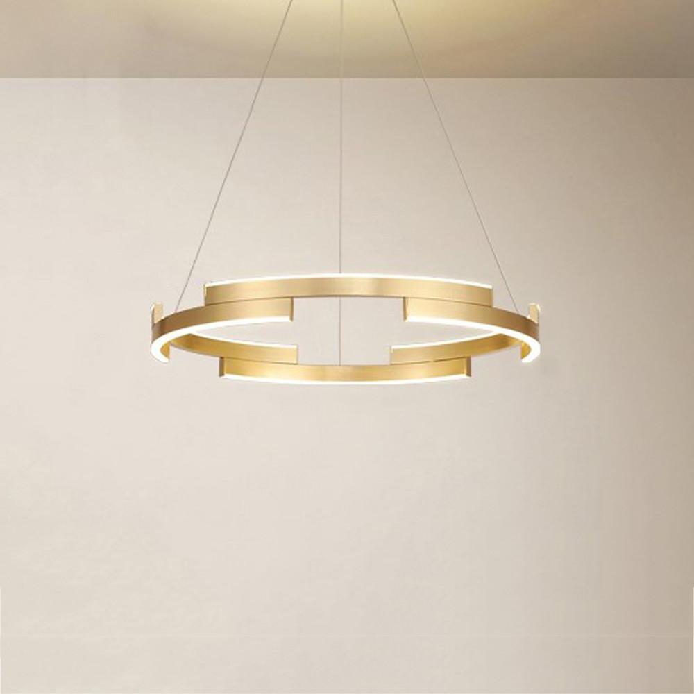 Modern Geometric Circle Pendant Light – Metal LED Chandelier