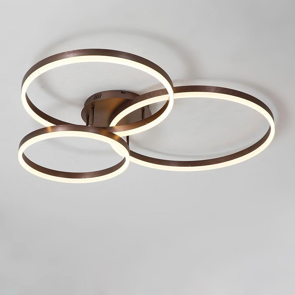 3 Circle Minimalist LED Flush Mount Ceiling Light - Acrylic & Aluminum