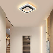 Modern Double Square Flush Mount LED Ceiling Light Black White