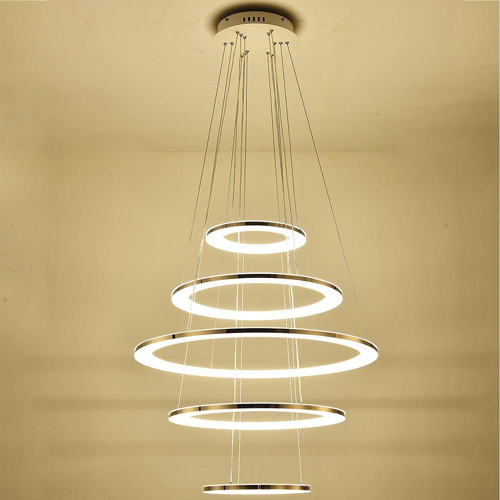 5-Tier Adjustable Modern Chandelier with Integrated LED Lights