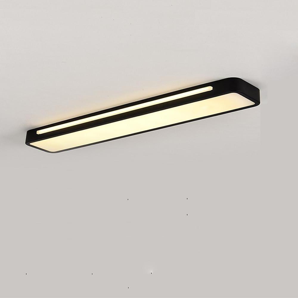 Modern Rectangular LED Flush Mount Ceiling Light - Metal & Acrylic