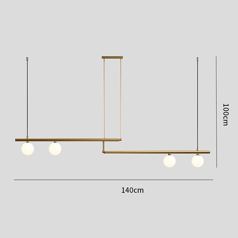 Linear Globe Pendant Light – Copper & Glass Modern Dining Lighting