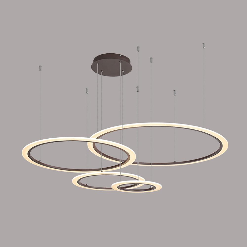 4-Ring Geometric LED Pendant Light Modern Ceiling Chandelier