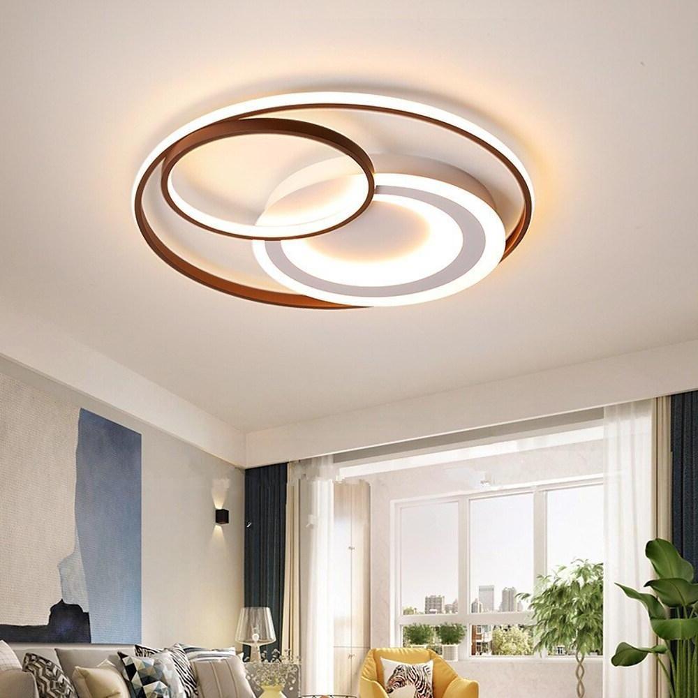 Modern 3-Ring Dimmable LED Flush Mount Ceiling Light