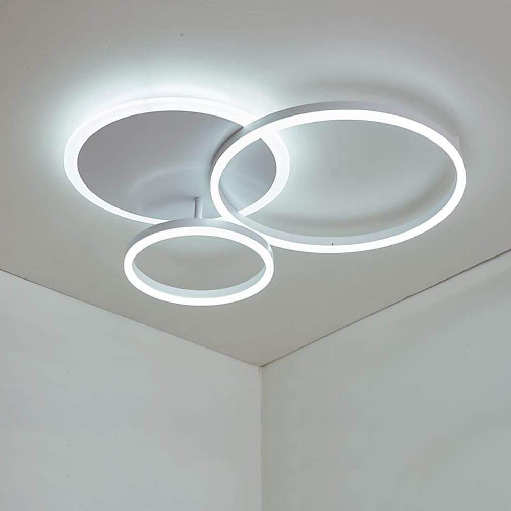 26" LED Artistic 3-Ring Flush Mount Ceiling Light - Aluminum