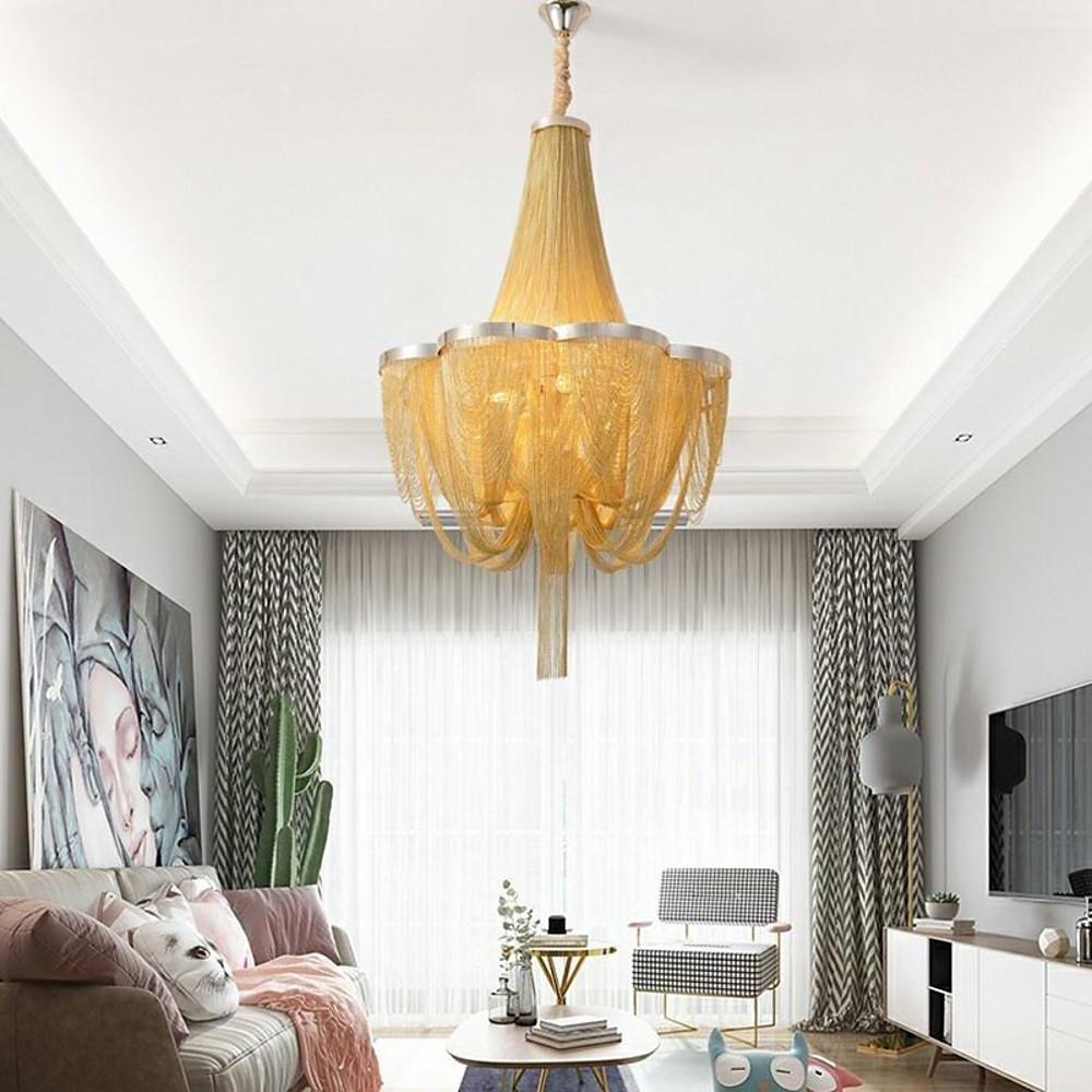 Modern Metal Chandelier 6-Light Dining Room Ceiling Fixture