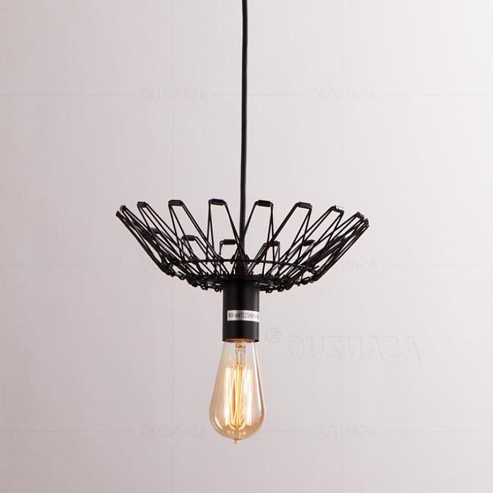 Industrial Metal Lantern Pendant Light Vintage Cage Chandelier
