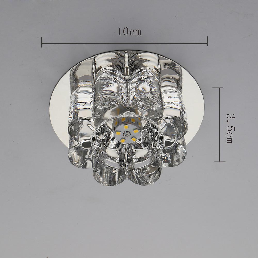 Crystal Flower Flush Mount LED Ceiling Light - Modern Electroplated