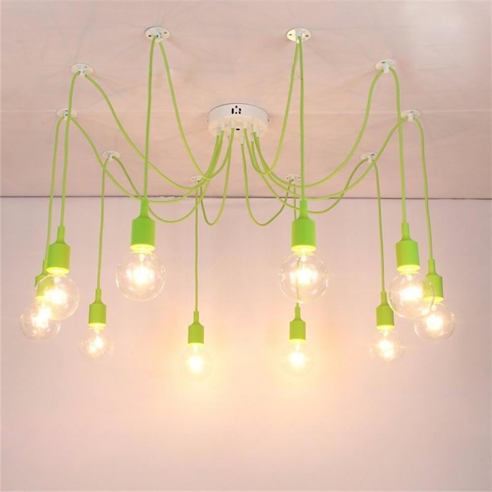 10-Light Adjustable Spider Pendant Light Industrial Metal Chandelier