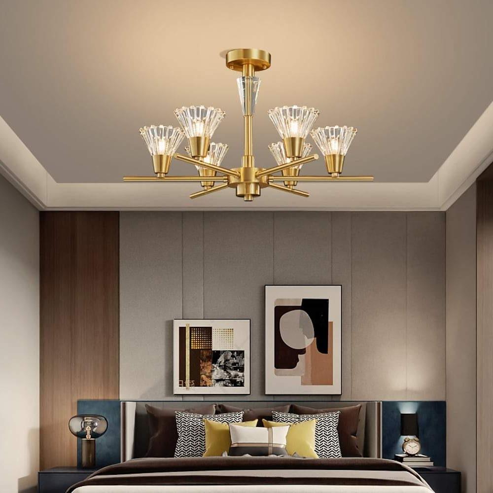 Nordic Copper & Glass Pendant Chandelier - 6/8 Light