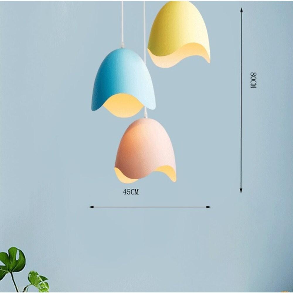 3-Light Half Eggshell Metal Pendant Light Modern Island Lighting
