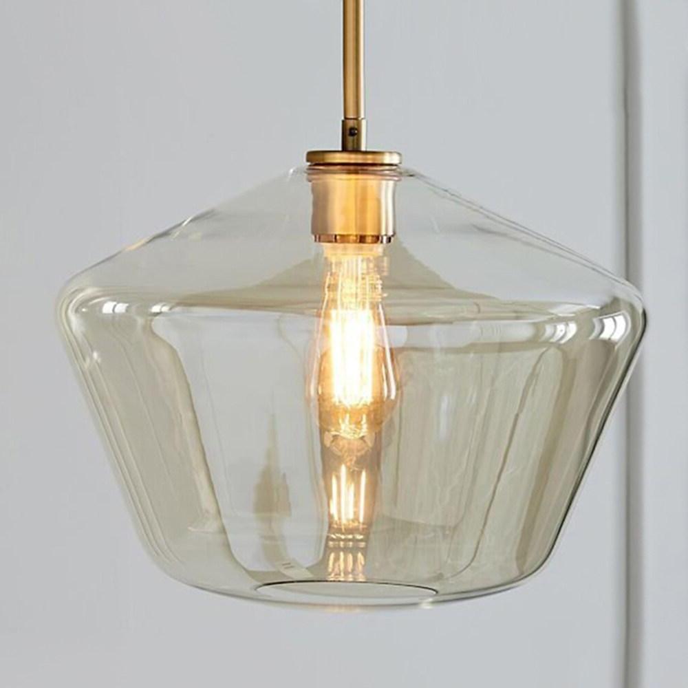 Nordic Industrial Glass Pendant Light with Copper Finish