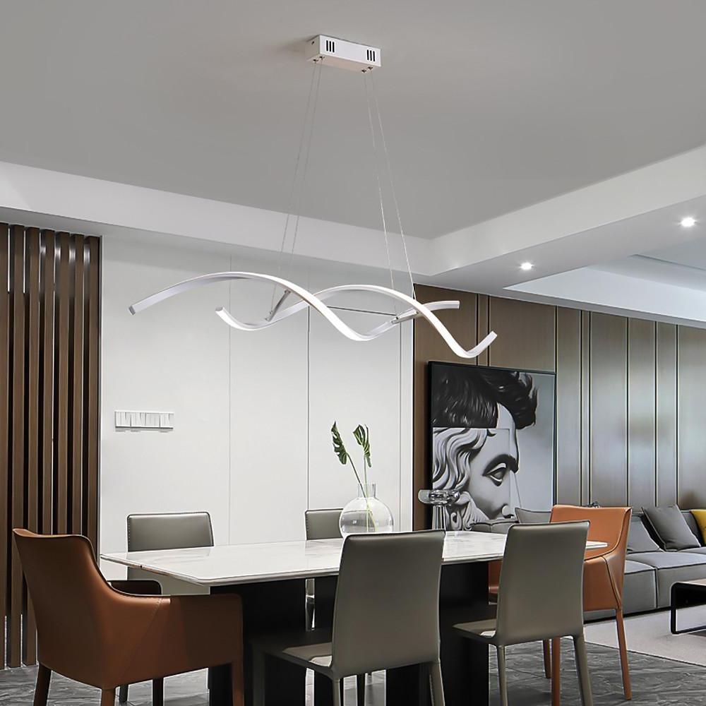 Wave Design Modern Pendant Light Metal & PVC Minimalist Ceiling Lamp