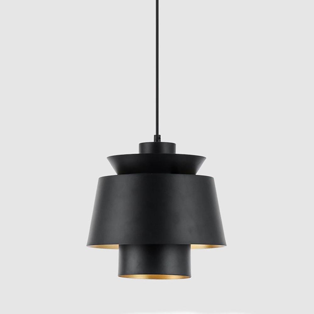 Modern Cylindrical Metal Pendant Light with Electroplated Finish