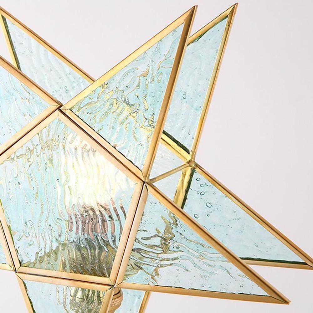 Double Star Glass Pendant Light with Copper Finish – Modern LED