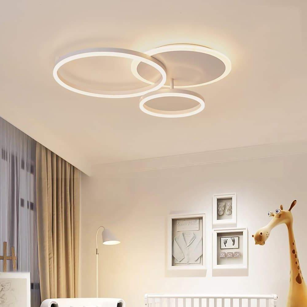 26" LED Artistic 3-Ring Flush Mount Ceiling Light - Aluminum