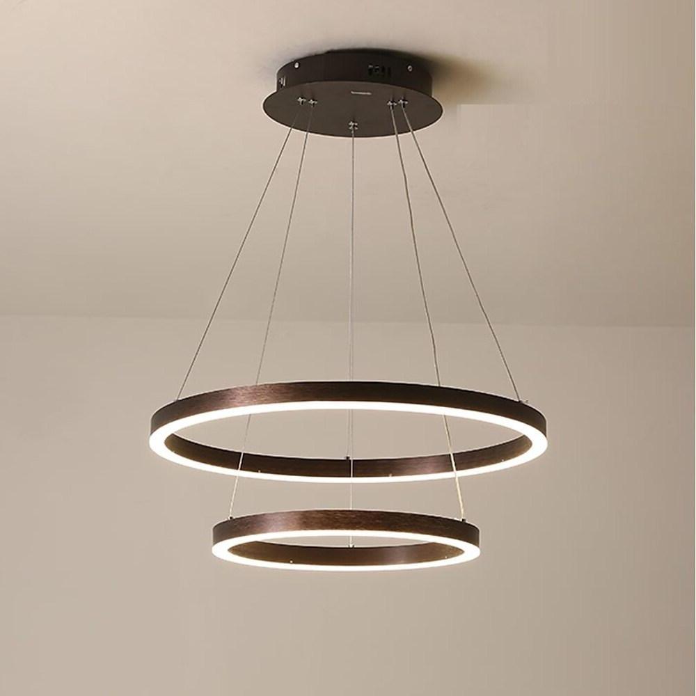 Modern Circle Chandelier with Dimmable LED - Aluminum & Acrylic
