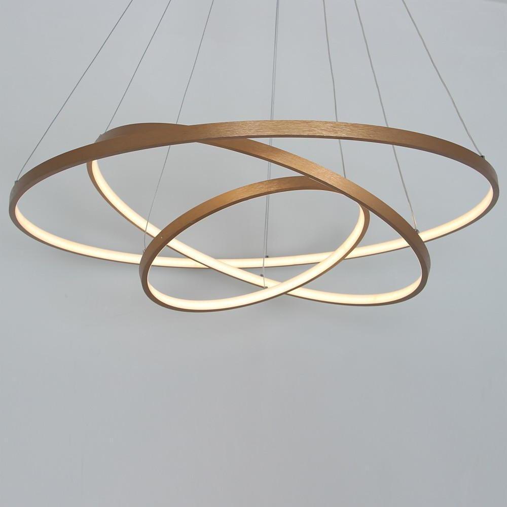 3-Ring Dimmable LED Chandelier – Modern Aluminum Pendant Light