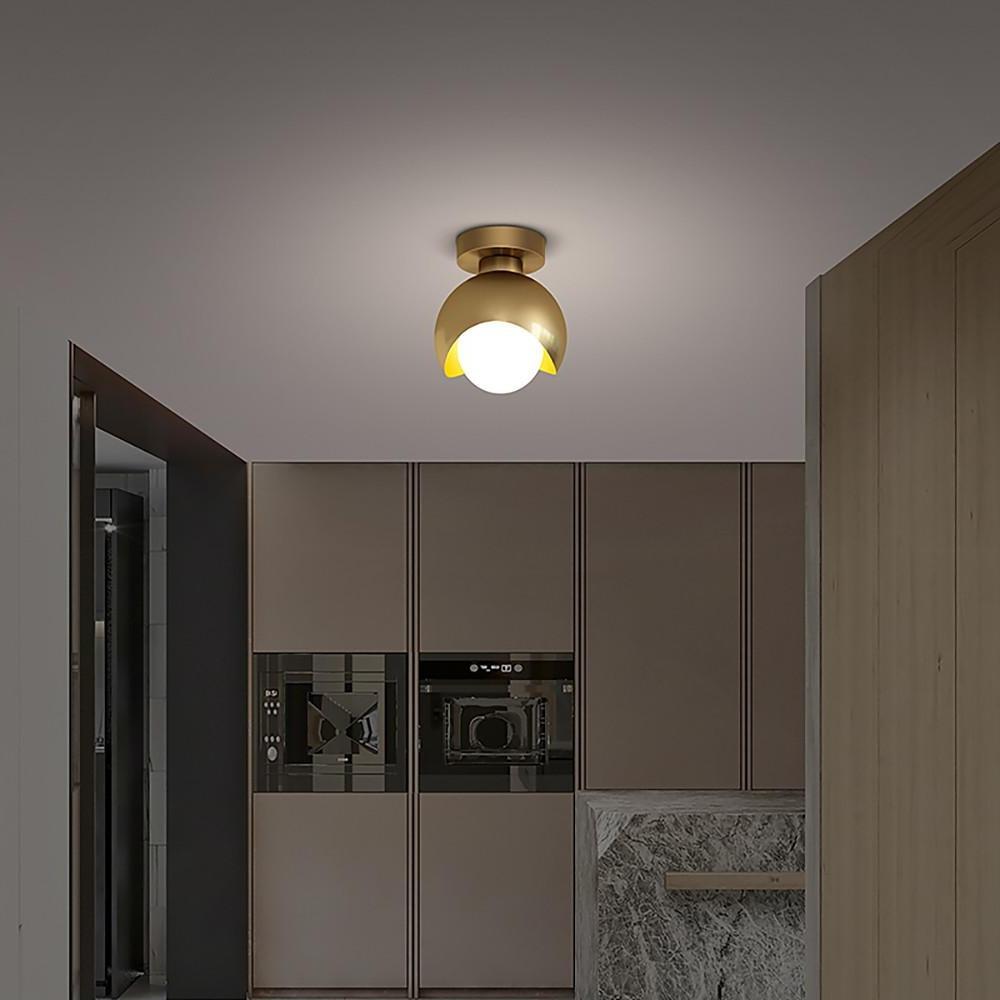 6" Globe Flush Mount Ceiling Light - Nordic Copper Finish LED