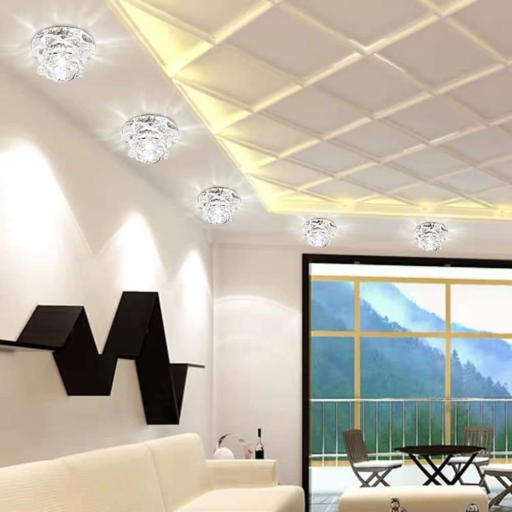 Modern Glass Flower LED Flush Mount Ceiling Light - Multi Color