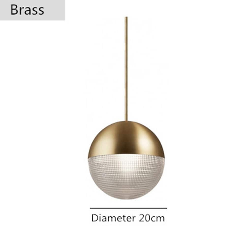 Nordic Glass Globe Pendant Light with Electroplated Metal Finish