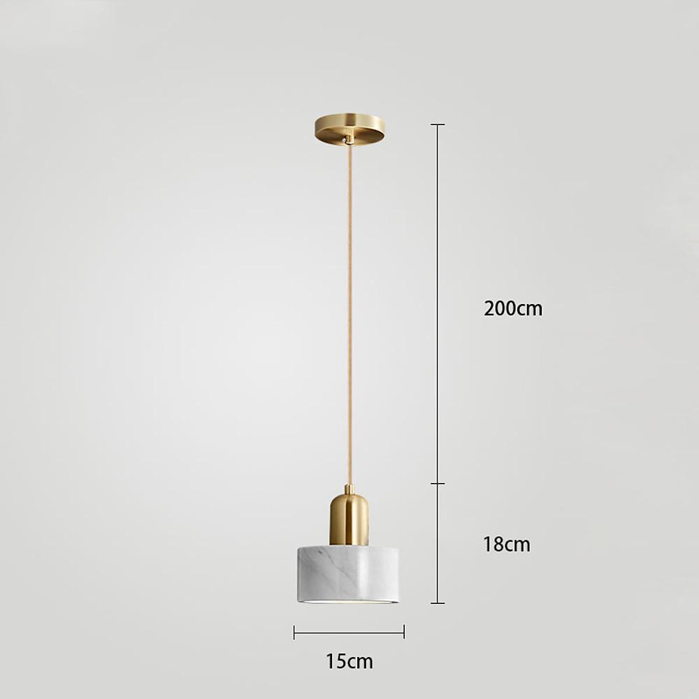 Modern Marble & Resin Pendant Light - Nordic Cylindrical Design