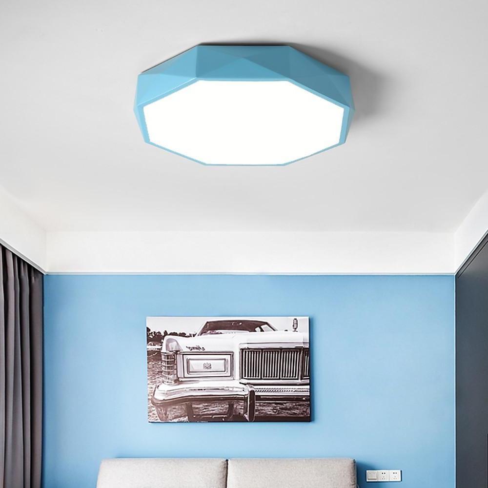 Octagonal LED Flush Mount Ceiling Light – Modern Kids Bedroom