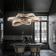 Modern Three-Ring LED Chandelier – Aluminum & Acrylic Pendant Light